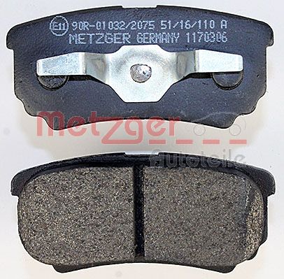 METZGER 1170306 Bremsbelagsatz, Scheibenbremse